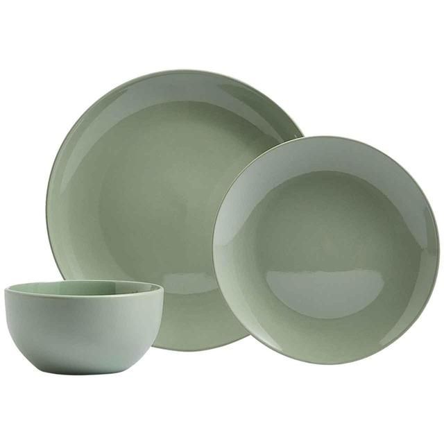 M&amp;amp;S 12 Piece Stoneware Dinner Set Sage   12 per pack