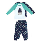 M&amp;amp;S 2 Pack Cotton Wolf Pyjama Set Blue Mix 2-6 Years