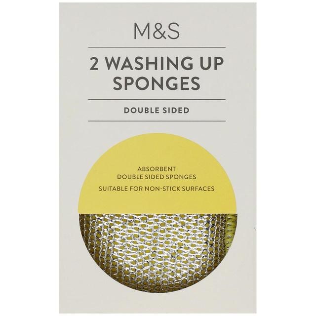 M&amp;amp;S 2 Washing Up Sponges   2 per pack