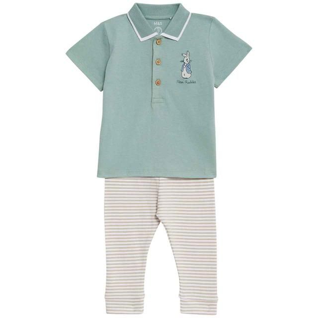 M&amp;amp;S 2pc Cotton Rich Peter Rabbit¿ Outfit (0 Mths-3 Yrs)