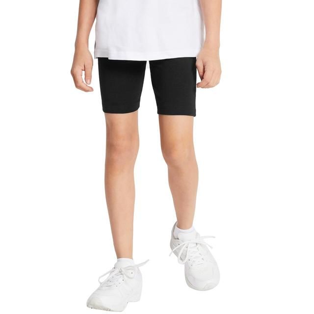 M&amp;amp;S 2pk Cotton Stretch Shorts 4-14 Years Black