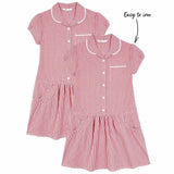 M&amp;amp;S 2pk Girls' Cotton Gingham School Dresses 4-10 Years Red