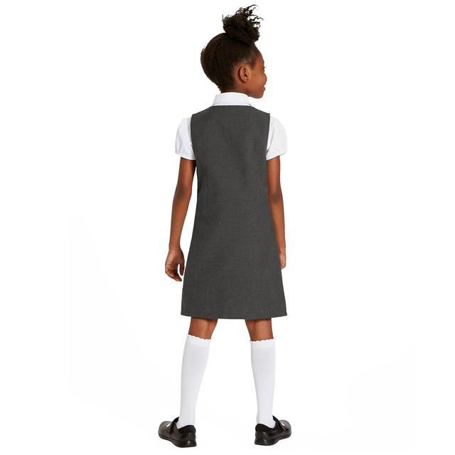M&amp;amp;S 2pk Girls School Pinafores 3-10 Years Grey