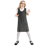 M&amp;amp;S 2pk Girls School Pinafores 3-10 Years Grey