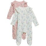 M&amp;amp;S 2pk Pure Cotton Floral Frill Sleepsuits 18-24 Months Pink Mix   2 x 1 per pack