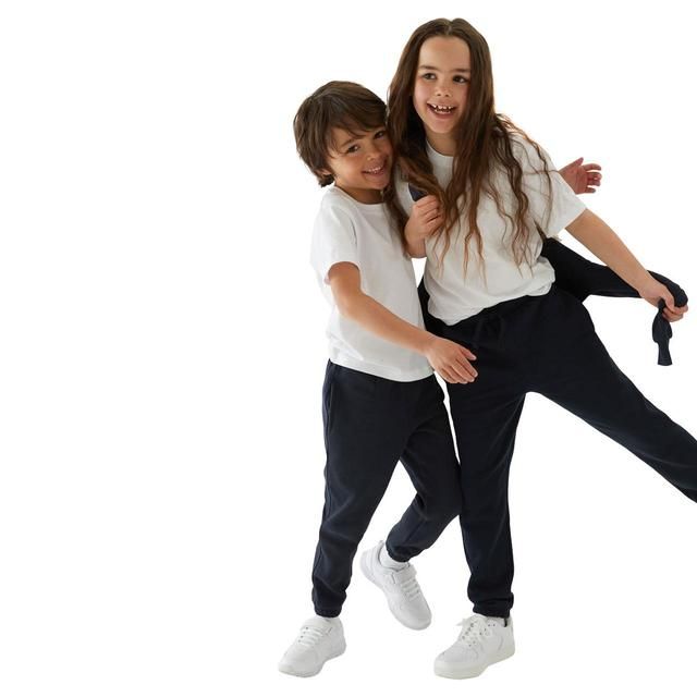 M&amp;amp;S 2pk Regular Fit School Joggers 4-10 Years Navy