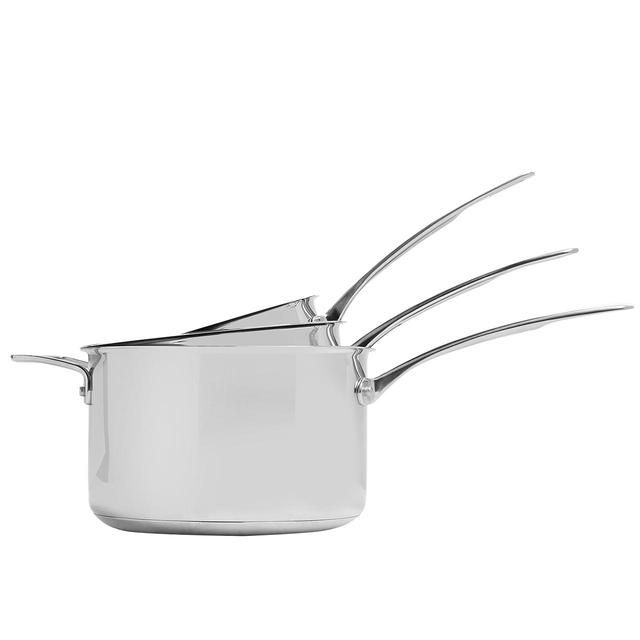 M&amp;amp;S 3 Piece Stainless Steel Pan Set Silver