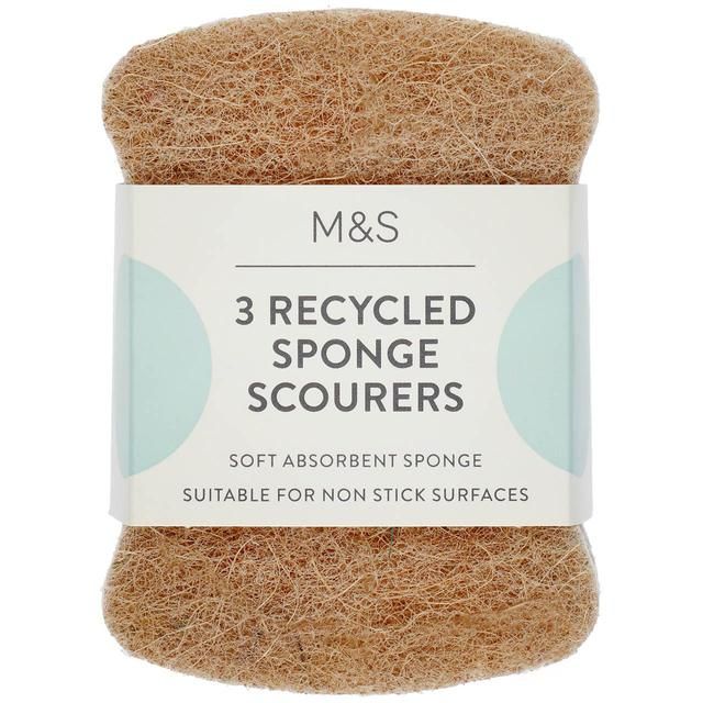 M&amp;amp;S 3 Recycled Sponge Scourers   3 per pack
