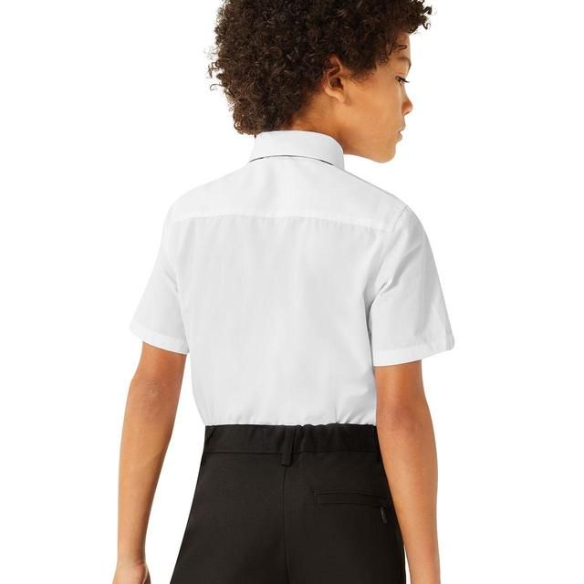 M&amp;amp;S 3pk Boys Slim Easy Iron School Shirts 3-13 Years White