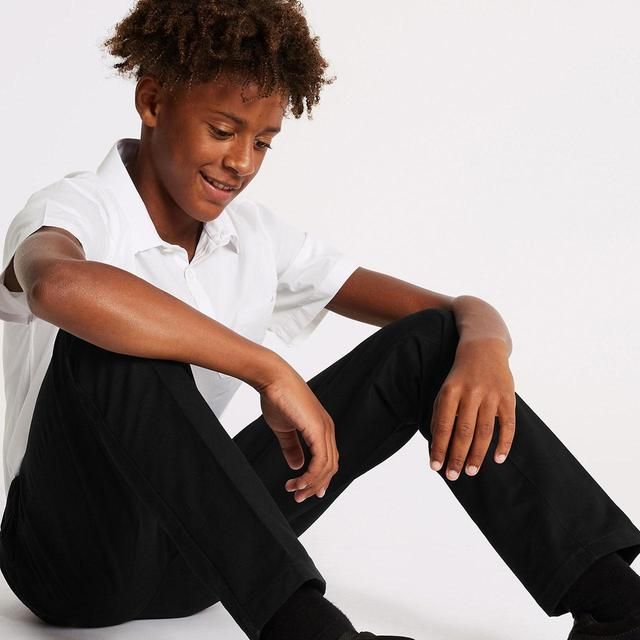 M&amp;amp;S 3pk Boys Slim Easy Iron School Shirts 3-13 Years White