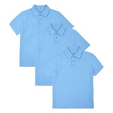 M&amp;amp;S 3pk Pure Cotton School Polo Shirts 3-12 Years Blue