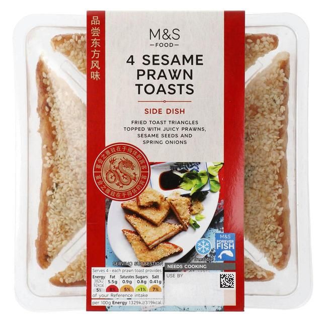 M&amp;amp;S 4 Sesame Prawn Toasts   115g