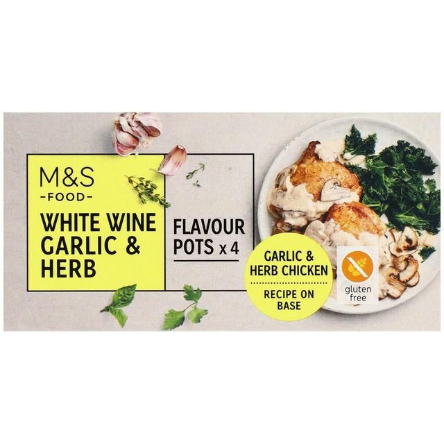 M&amp;amp;S 4 White Wine Garlic &amp;amp; Herb Flavour Pots   96g