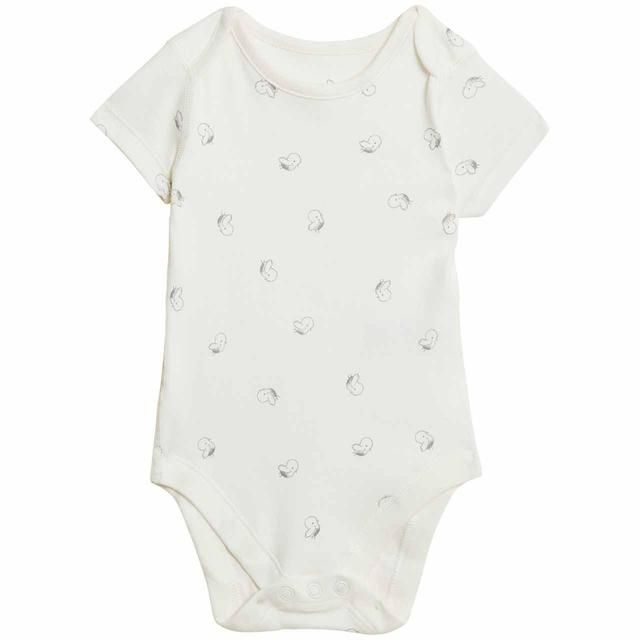 M&amp;amp;S 7pk Lion Bodysuits Newborn-3 Y Grey Mix