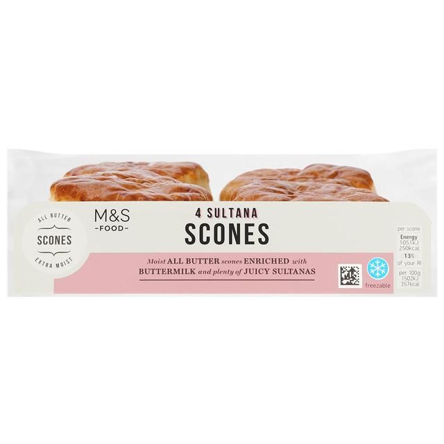M&amp;amp;S All Butter Sultana Scones   4 per pack