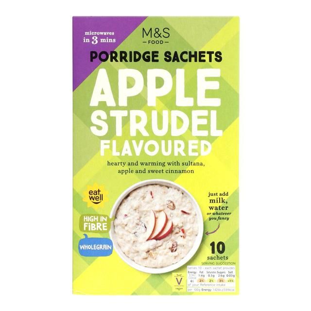 M&amp;amp;S Apple Strudel Porridge Sachets   10 x 36g