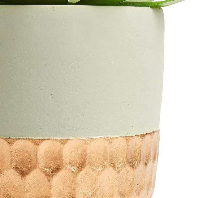 M&amp;amp;S Artificial Succulent in Metallic Pot 21X43.8cm