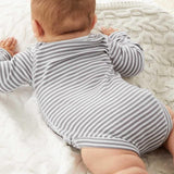 M&amp;amp;S BD Stripe Teddy Bear Bodysuit NB