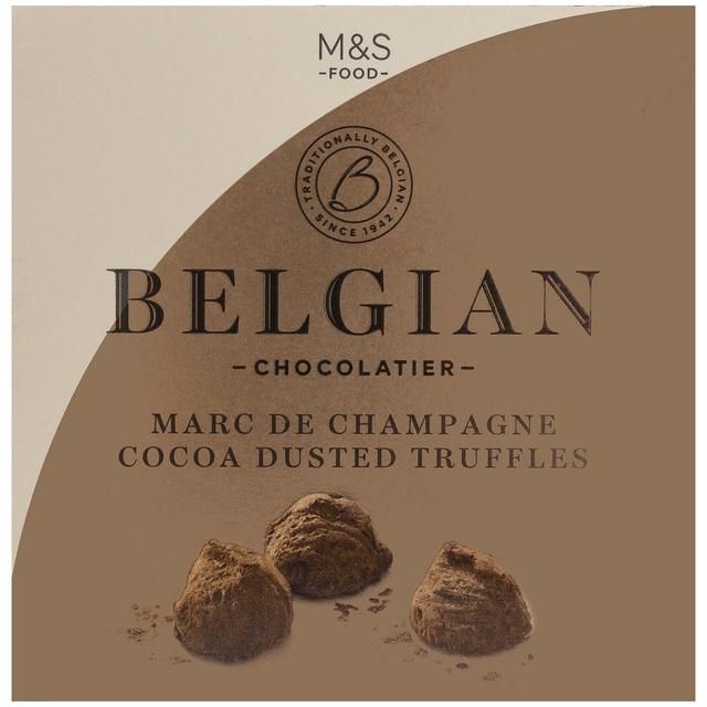 M&amp;amp;S Belgian Marc De Champagne Cocoa Dusted Truffles   260g