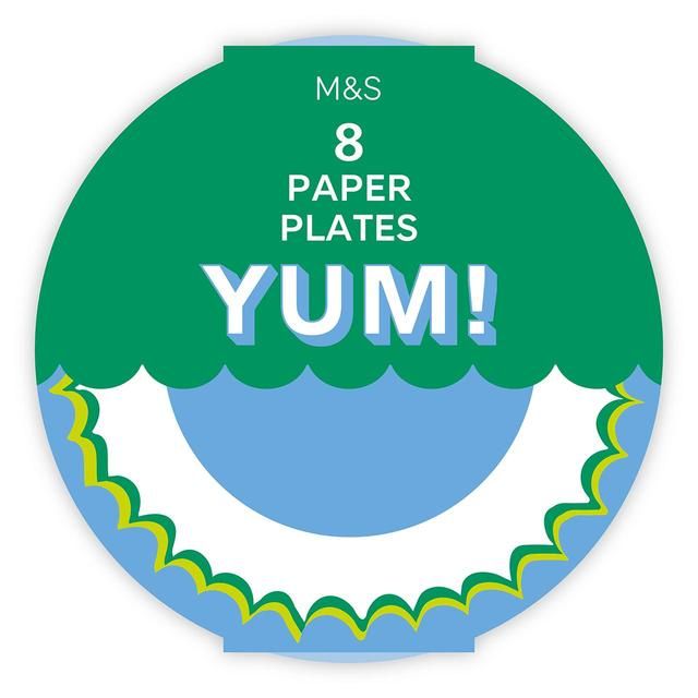 M&amp;amp;S Blue Paper Party Plates   8 per pack