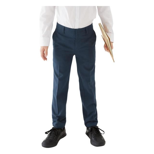 M&amp;amp;S Boys 2pk Navy Skinny Leg School Trousers 4-14 Years