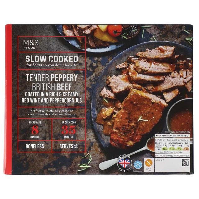 M&amp;amp;S British Slow Cooked Peppered Beef   433g