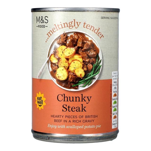 M&amp;amp;S Chunky Steak Pieces in Gravy   400g