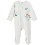 M&amp;amp;S Collection 2 Pack Pure Cotton Dinosaur Sleepsuits Grey Mix 0-3 Years
