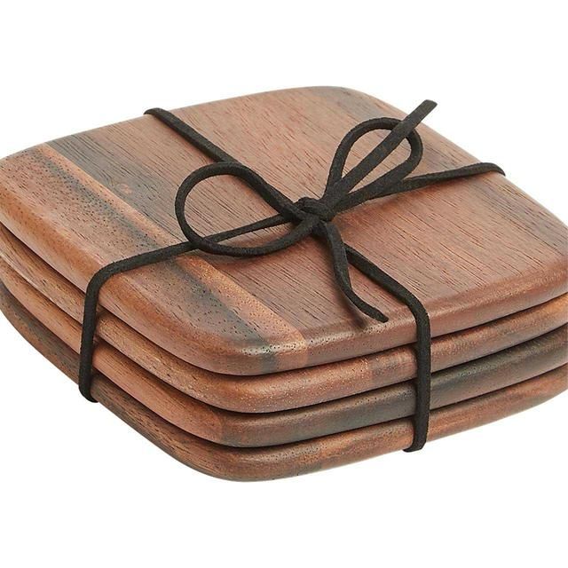 M&amp;amp;S Collection Acacia Wooden Coasters One Size Natural   4 per pack