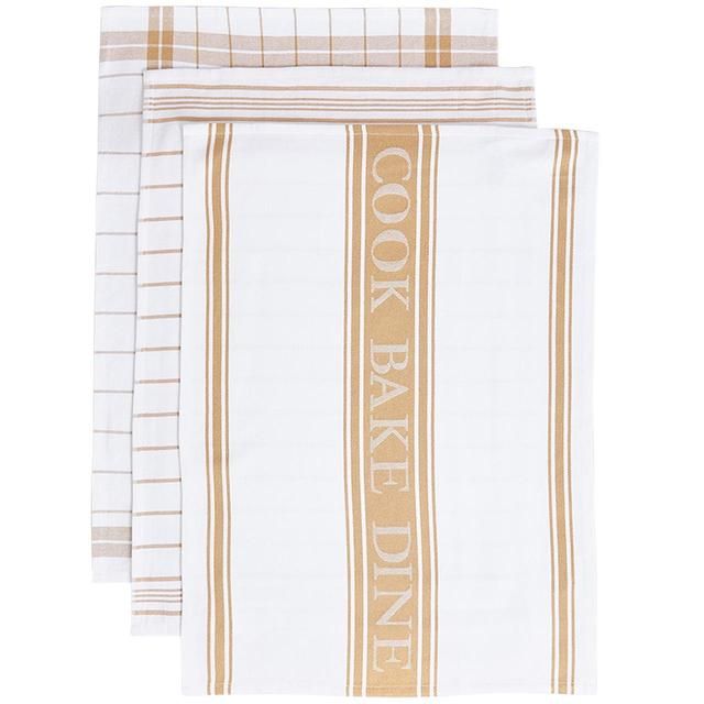 M&amp;amp;S Collection Antibacterial Striped Tea Towels   3 per pack