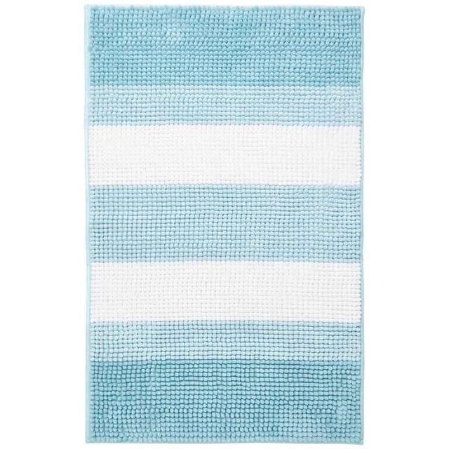 M&amp;amp;S Collection Bobble Striped Bath Mat Duck Egg