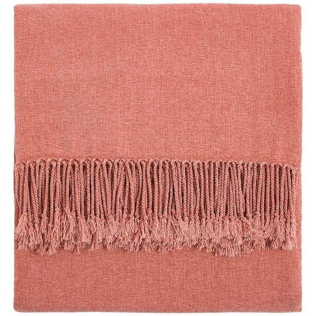 M&amp;amp;S Collection Chenille Plain Throw One Size Clay