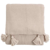 M&amp;amp;S Collection Knitted Tassel Throw One Size Neutral
