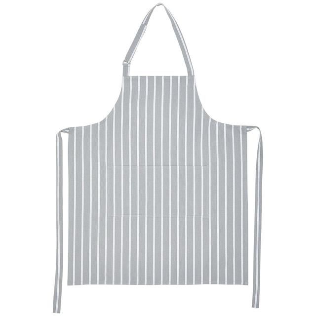 M&amp;amp;S Collection Pure Cotton Striped Apron One Size Grey
