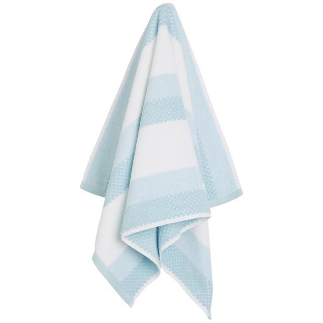 M&amp;amp;S Collection Pure Cotton Striped Textured Towel Duck Egg