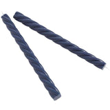 M&amp;amp;S Collection Set of 2 Twisted Dinner Candles Navy   2 per pack