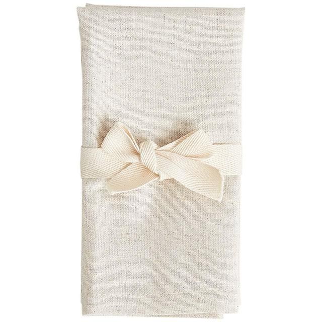M&amp;amp;S Collection Set of 4 Cotton Rich Napkins with Linen One Size Natural   4 per pack