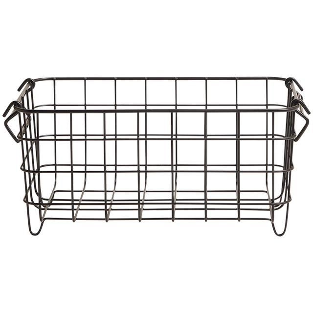 M&amp;amp;S Collection Small Stackable Wire Storage Basket One Size Black