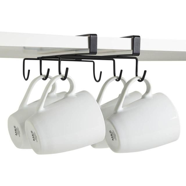 M&amp;amp;S Collection Wire Under Shelf Cup Rack One Size Black