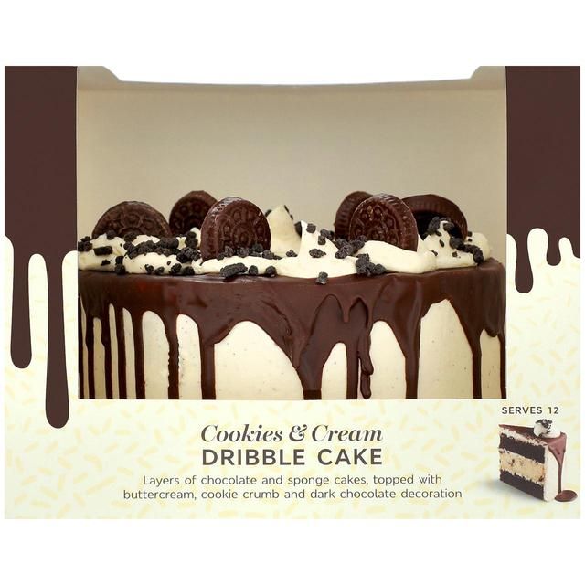 M&amp;amp;S Cookies &amp;amp; Cream Dribble Sponge Cake   940g