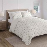 M&amp;amp;S Cotton Blend Leaf Bedding Set Super King Natural