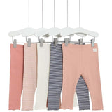 M&amp;amp;S Cotton Pink Mix Leggings 5 Pack 0 Months-3 Years