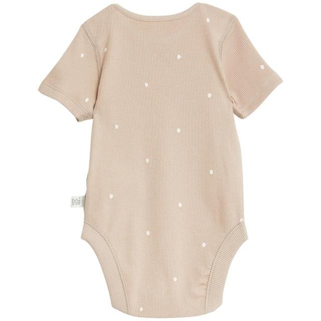 M&amp;amp;S Cotton Rich Spot Big Hugs Slogan Bodysuit Newborn- 12 Months Biscuit