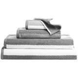 M&amp;amp;S Cotton Textured Stripe Face Towel Charcoal 30X30cm