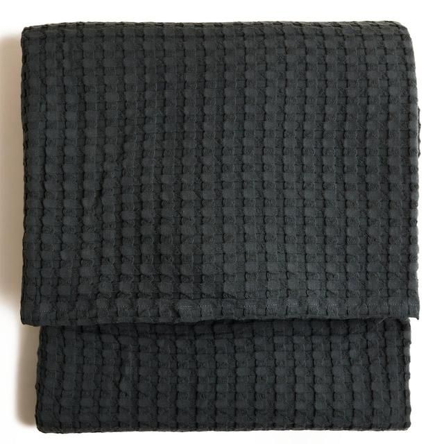 M&amp;amp;S Cotton Waffle Throw One Size Charcoal