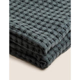 M&amp;amp;S Cotton Waffle Throw One Size Charcoal