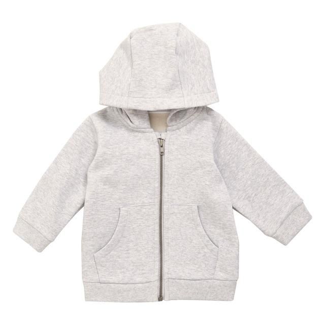 M&amp;amp;S Cotton Zip Hoodie 0 Months-3 Years Grey Marl
