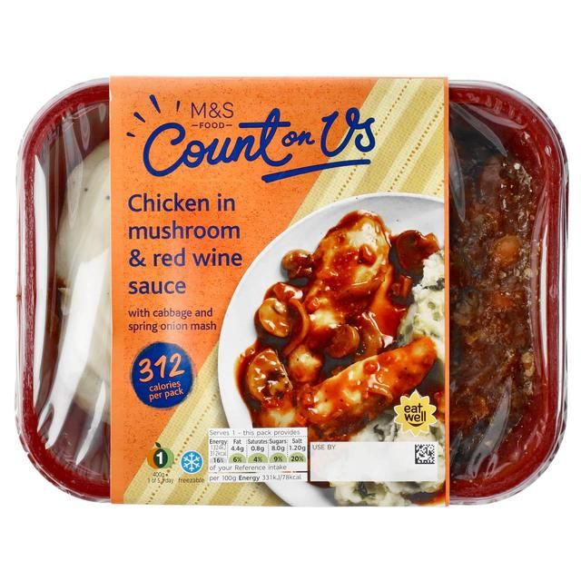M&amp;amp;S Count On Us Chicken in a Mushroom Red Wine Sauce   400g