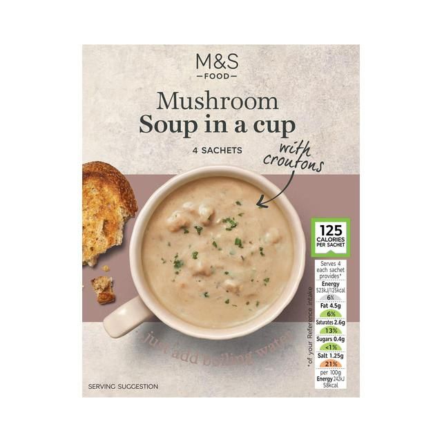 M&amp;amp;S Creamy Mushroom Cup Soup   4 x 22g