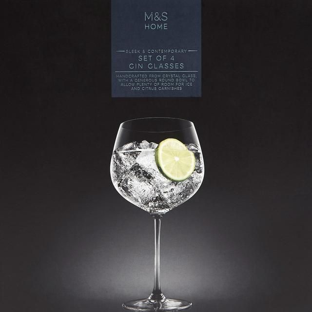 M&amp;amp;S Crystal Gin Glasses Set 780ml   4 per pack
